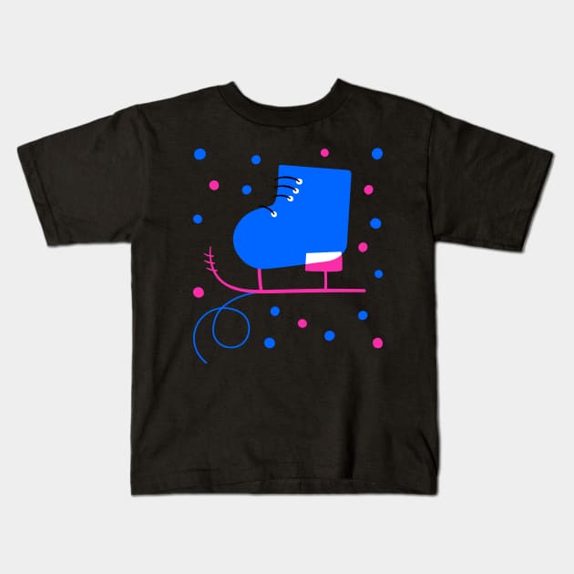 Blue Neon Skates Kids T-Shirt by ArchiTania